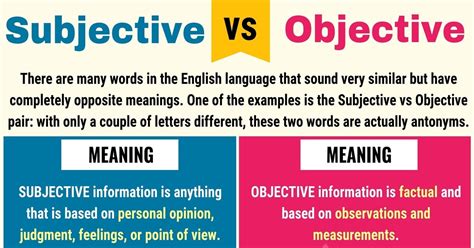 Definition Subjective Vs Objective