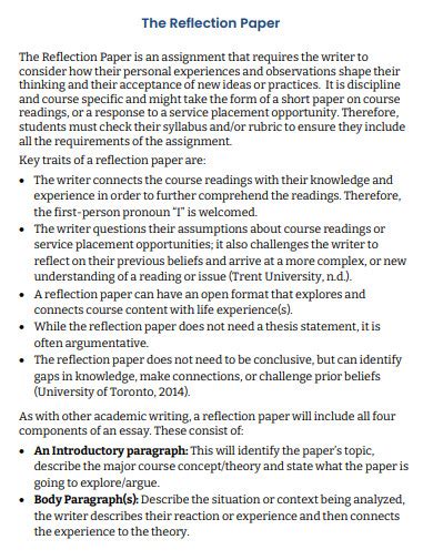 Full Download Definition Of A Reflection Paper 