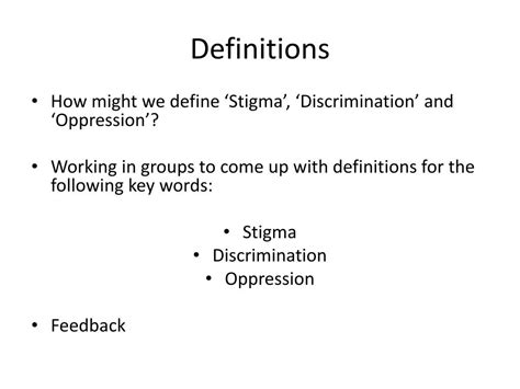 Read Online Definitions Of Stigma And Discrimination 