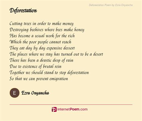 Deforestation Poem