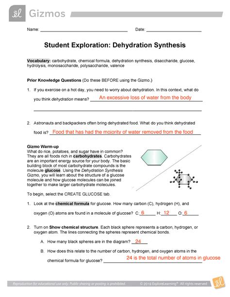 Download Dehydration Synthesis Gizmo Answers 