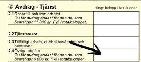 deklaration avdrag tillfalligt