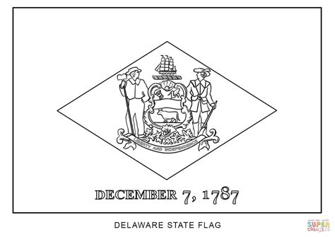 Delaware Flag Coloring Page   Delaware Flag Coloring Country Flags - Delaware Flag Coloring Page