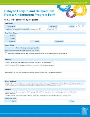 Delayed Exit From Kindergarten