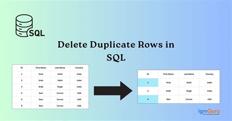 delete a duplicate row in sql