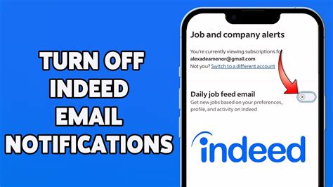 Delete Indeed Email Notifications