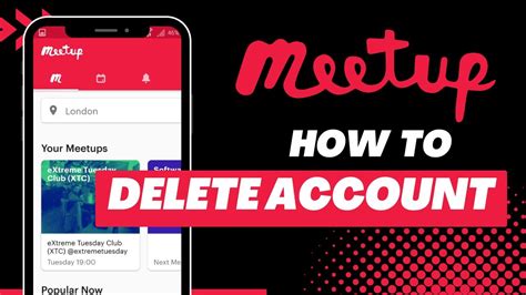 Delete meetup account
