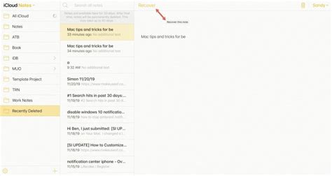 deleted notes from icloud