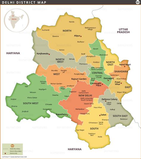 Delhi District Map