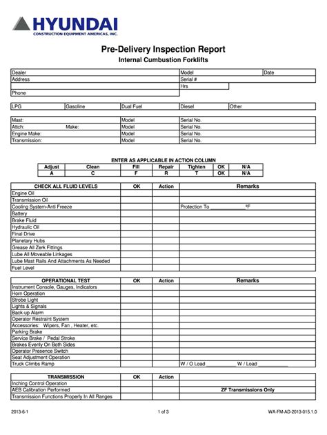delivery inspection report