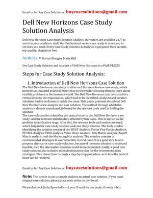 dell new horizons case study solution