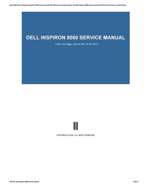 Read Online Dell Inspiron 8000 Service Manual 