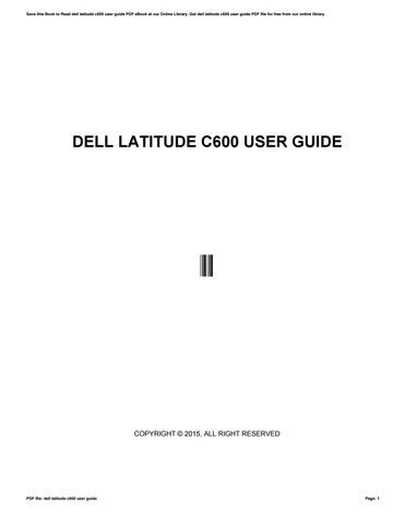 Download Dell Latitude C600 User Guide 