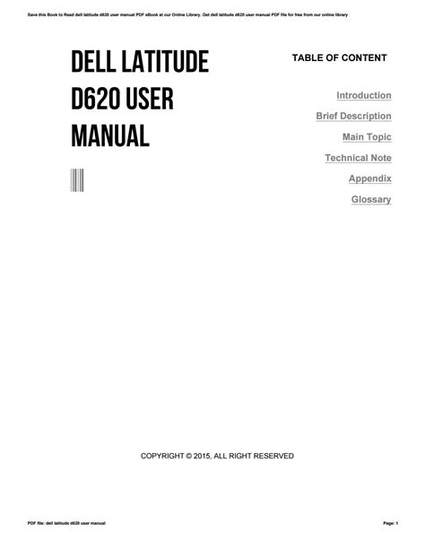 Full Download Dell Latitude D620 User Guide 
