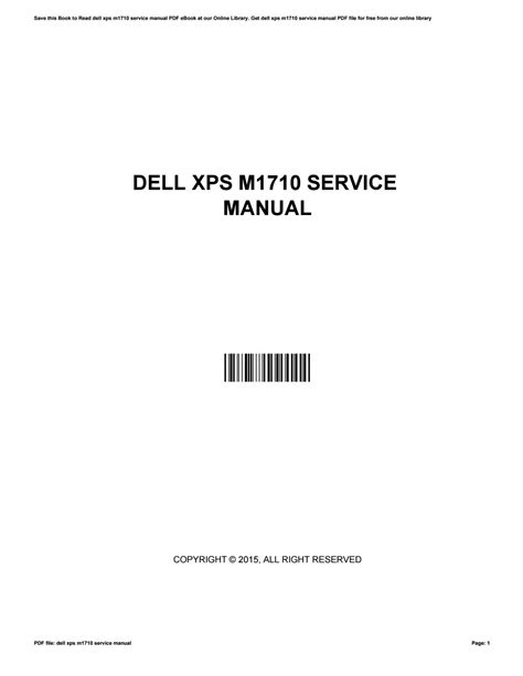 Read Online Dell Xps M1710 Service Manual 