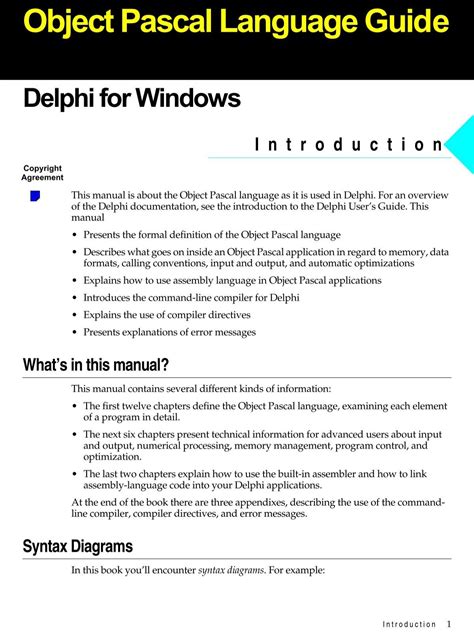 Delphi 6 Object Pascal Language Guide Product Documentation