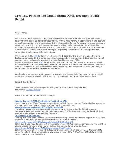 Delphi Xml Document