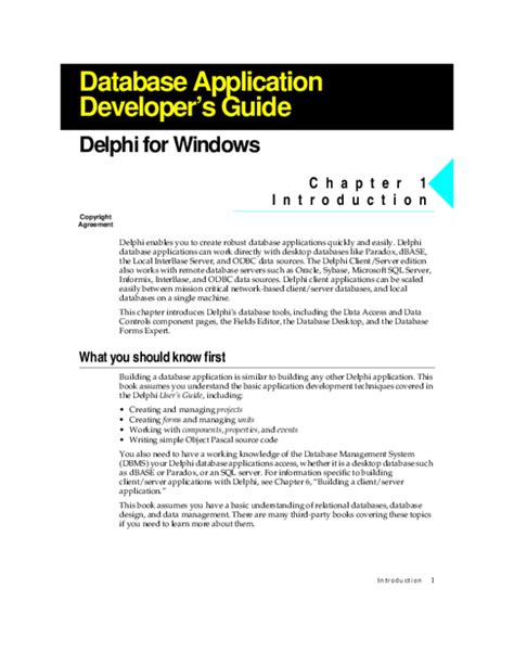 Download Delphi Database Application Developers Guide 