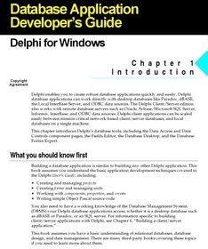 Full Download Delphi Database Developer Guide 