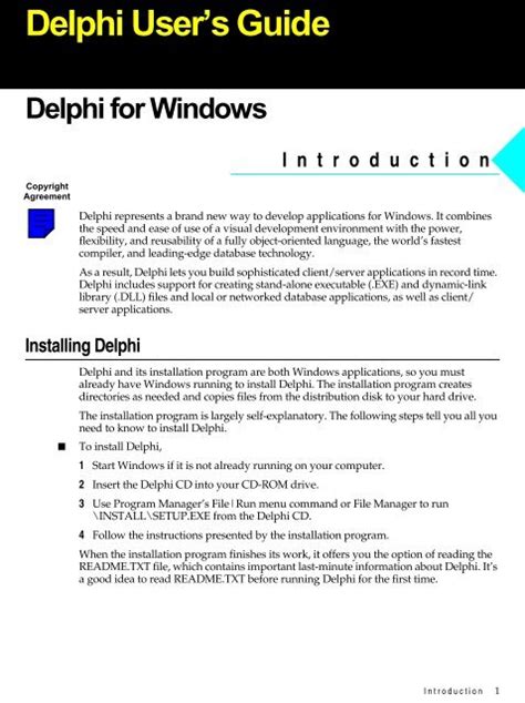 Read Online Delphi User Guide 
