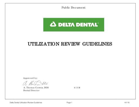 Read Online Delta Dental Ur Guidelines Public Use 1 1 14 