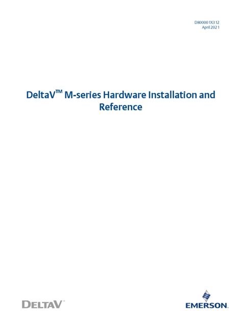 Read Deltav Hardware Installation Manual 