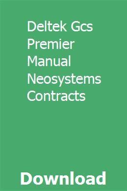 Read Deltek Gcs Premier Manual Neosystems Contracts 