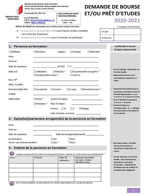 Demande De Bourses