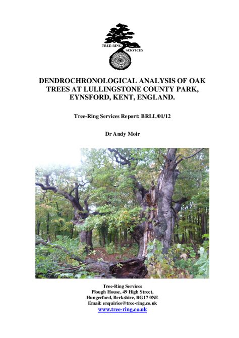 Dendrochronological Analysis Of Oak Tree Ring