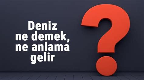 deniz kelimesinin anlamı