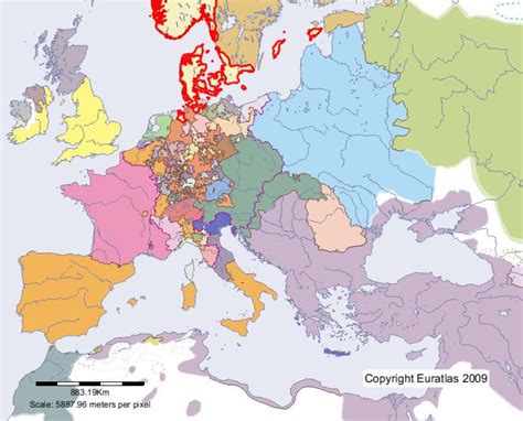 Denmark 1600 Map