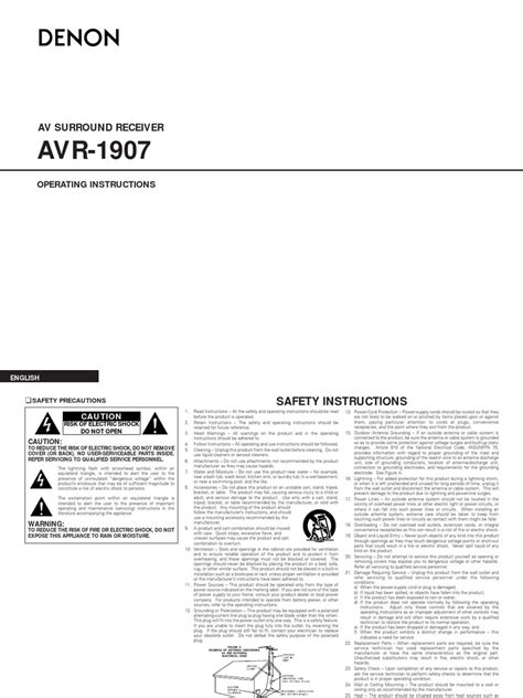Full Download Denon 1907 User Guide 