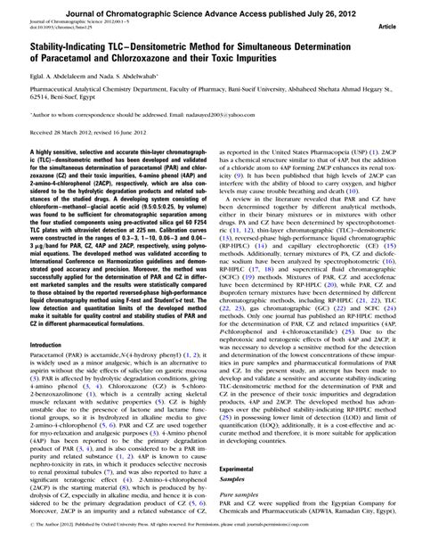 Densitometric Evaluation Of Stability Indicating Hptlc