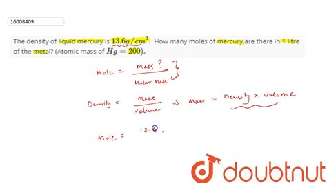 Density Of Liquid Mercury