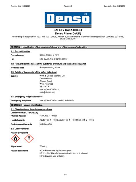 Denso Primer D Data Sheet