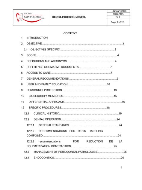 Dental Protocol Manual
