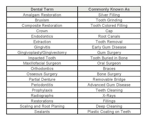 Dental Terminology
