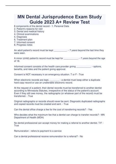 Download Dental Jurisprudence Study Guide 