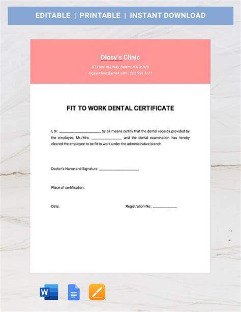 Download Dentist Work Experience Certificate Format Pdfslibforme 