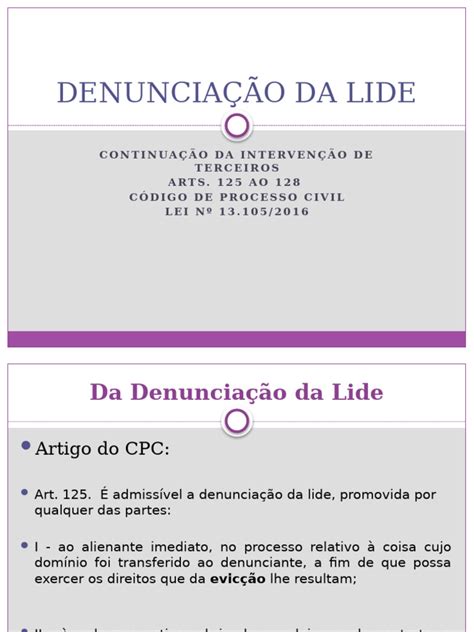 Denunciação A Lide