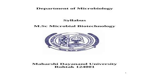 Full Download Department Of Microbiology Syllabus M Microbial 