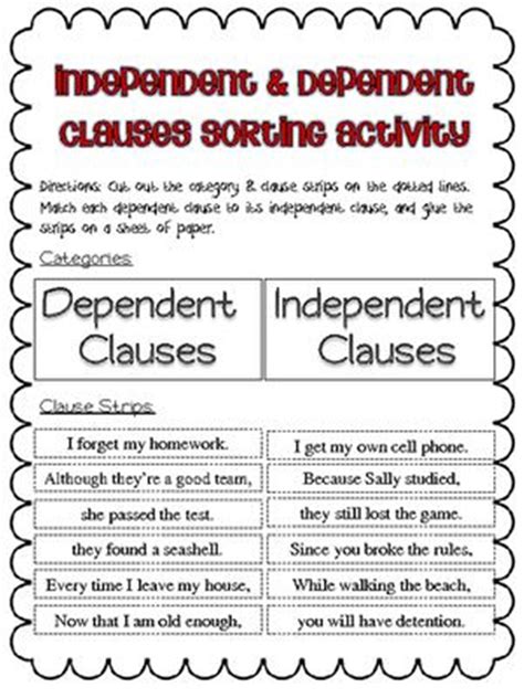 Dependent And Independent Clauses Exercise Live Worksheets Independent Clause Worksheet - Independent Clause Worksheet