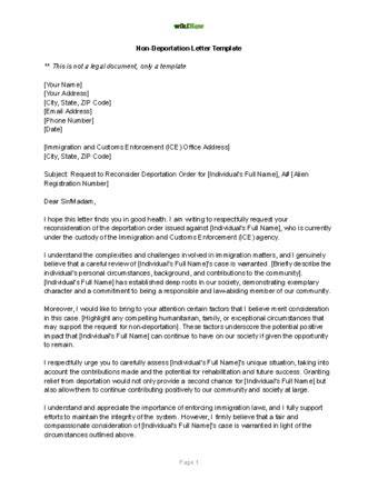 deportation sample letters