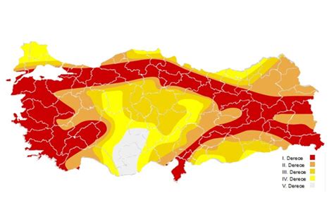 deprem bölge tablosu