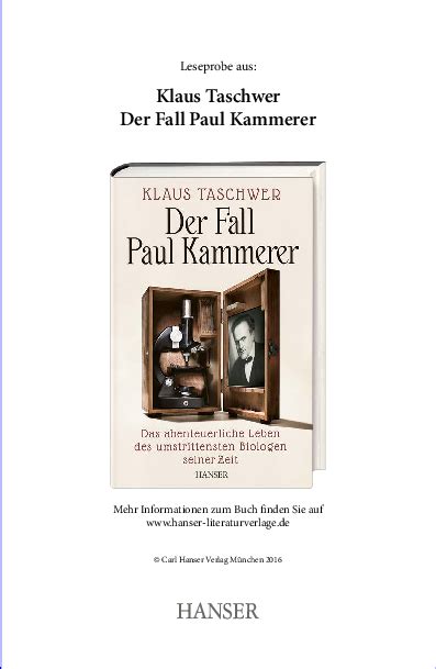 der fall paul kammerer das abenteuerliche leben d