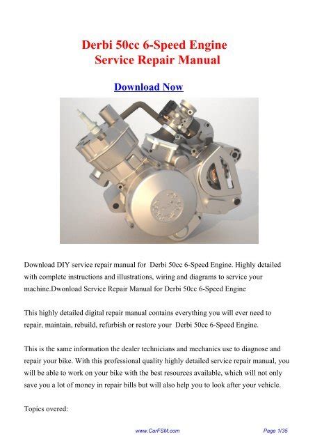 Derbi Engine Manual