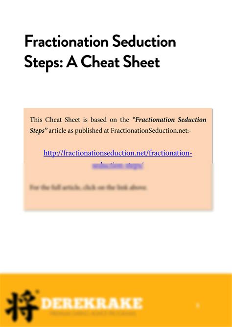 Derek Rake Fractionation Formula