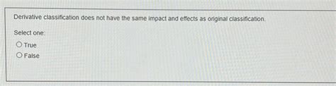 Derivative Classification Does Not Have The Same Impact
