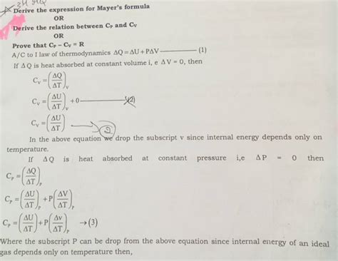Derive Mayer's Relation