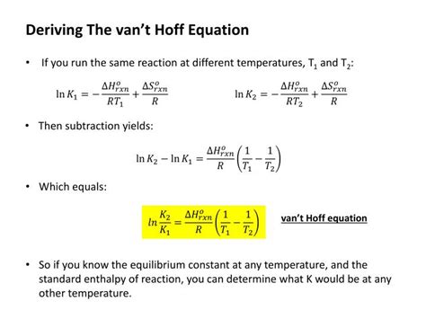 Derive Van T Hoff Equation